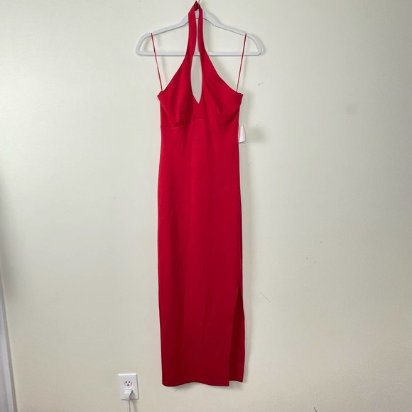 Socialite Red Halter Dress Side Slit Sheath Dress NWT Size XS - Picture 3 of 11